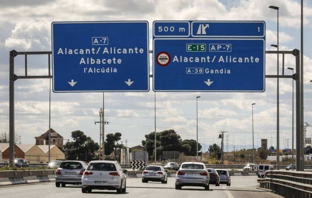 Verkeer op tolvrije AP-7 in Alicante flink toegenomen