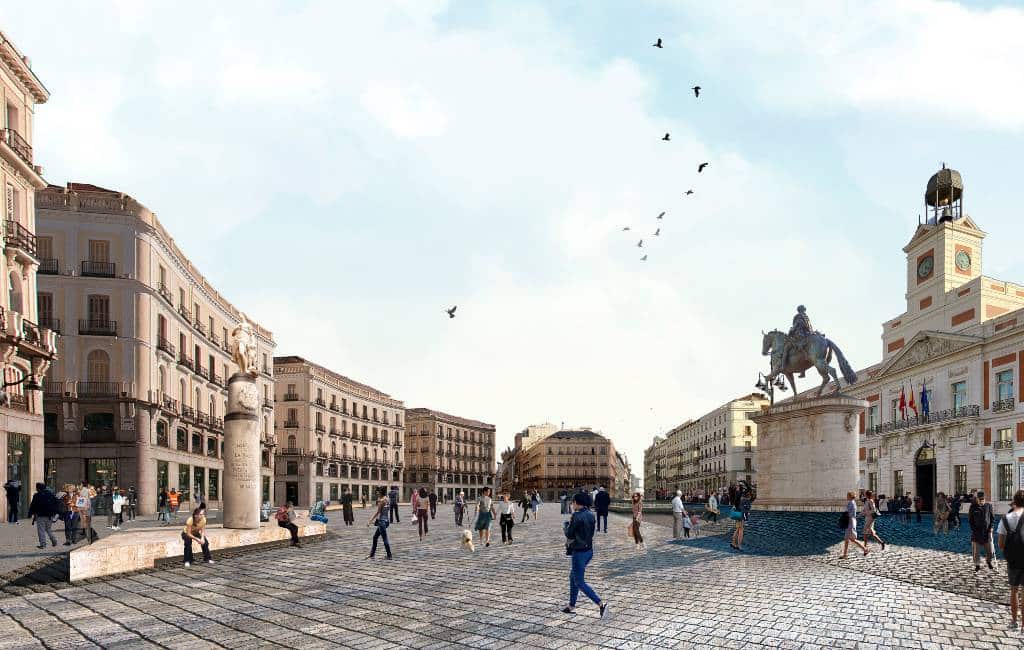 Puerta del Sol plein in Madrid gaat autovrij worden in 2021
