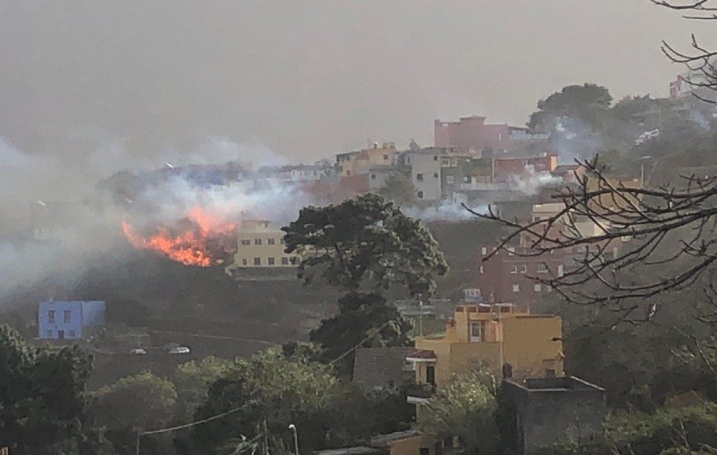 Bosbrand op Tenerife met geëvacueerde inwoners en toeristen
