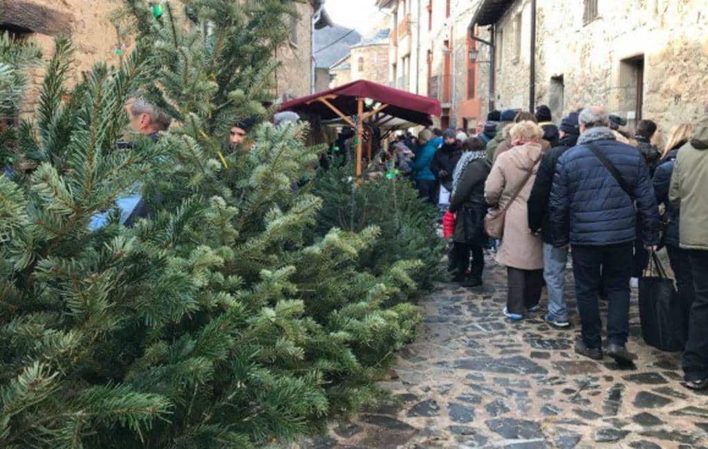 Traditionele kerstbomen markt in Espinelves in Catalonië geannuleerd