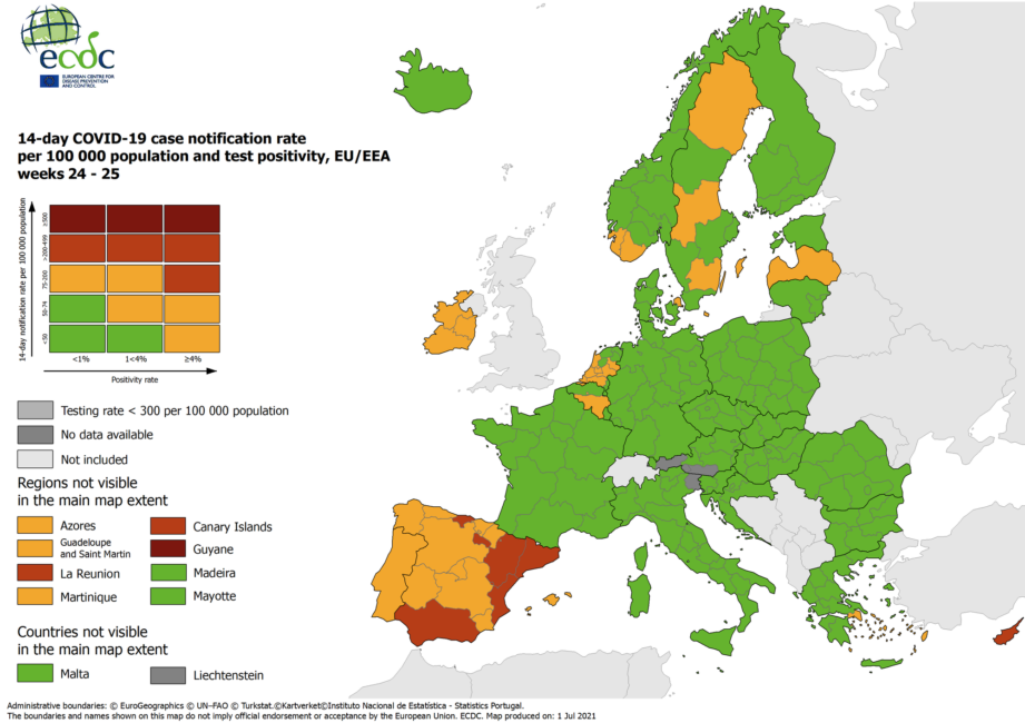 Nieuwe corona-kaart Europees Centrum voor ziektepreventie ...