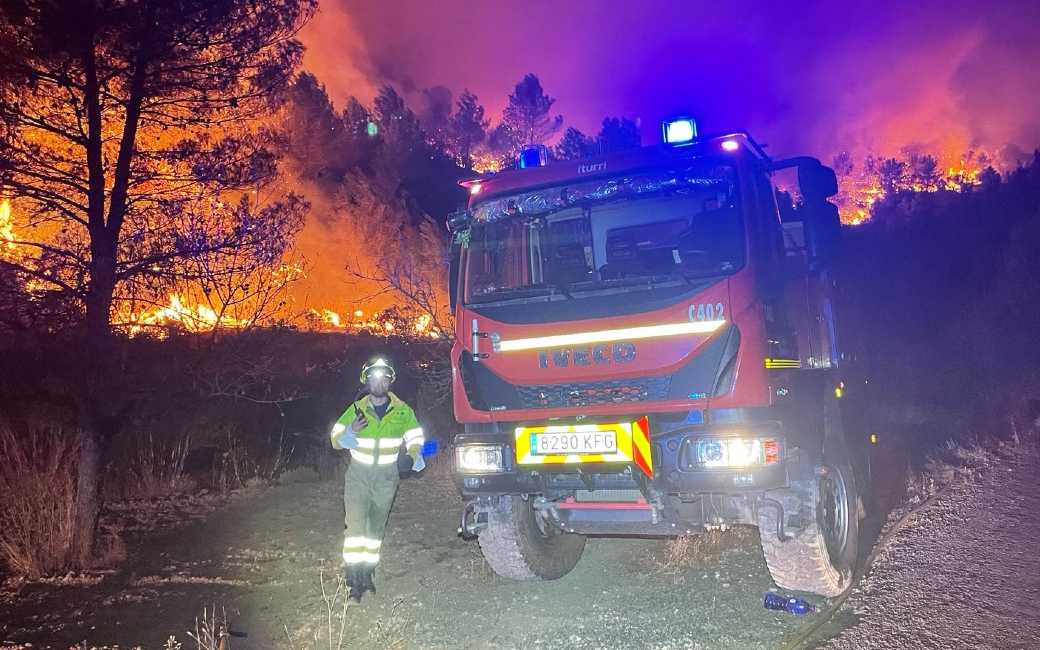 150 inwoners van Azuébar in Castellón geëvacueerd vanwege natuur- en bosbrand