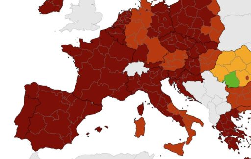 Corona-kaart Europees Centrum voor ziektepreventie met heel Spanje DONKERROOD (30 dec)