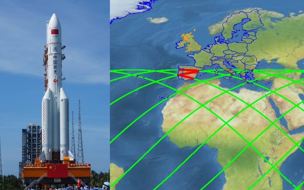 Resten Chinese raket kunnen boven Spanje de atmosfeer binnenkomen
