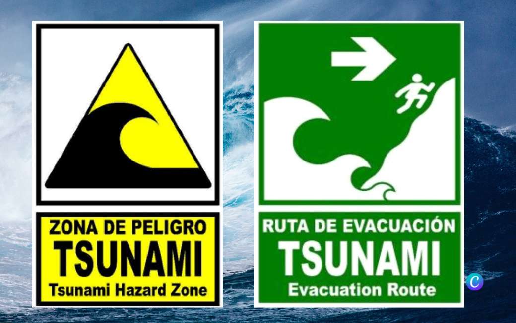 Spanje publiceert nieuwe tsunami waarschuwingsborden