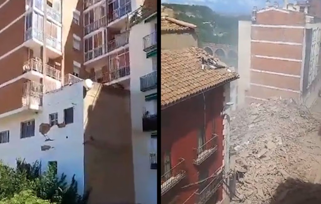 Gebouw van vijf verdiepingen vanwege slecht weer na ontruiming ingestort in Teruel