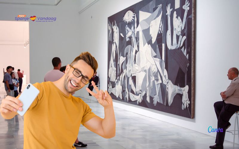 Selfie maken met de Guernica in Reina Sofia museum in Madrid weer toegestaan