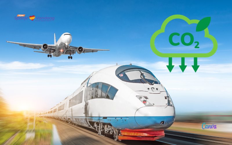 50.000 korte binnenlandse vluchten vervangen door de trein bespaart 300.000 CO₂ in Spanje