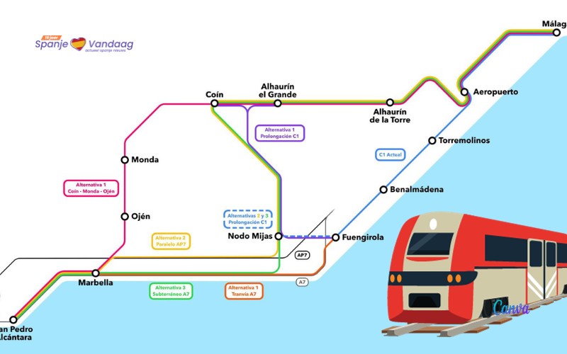 De oplossing voor de mobiliteitsproblemen is een treinverbinding tussen Málaga en Marbella