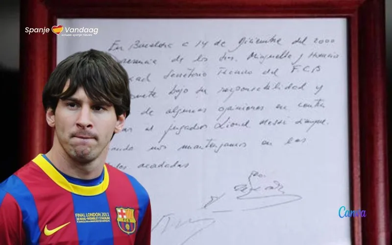 Het beroemde servet waarmee FC Barcelona Messi tekende gaat onder de hamer