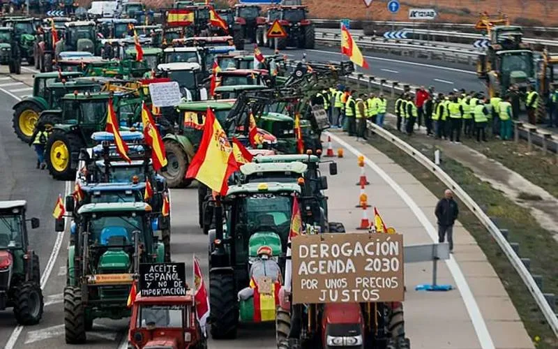 Boerenprotesten in Spanje veroorzaken grote verkeershinder