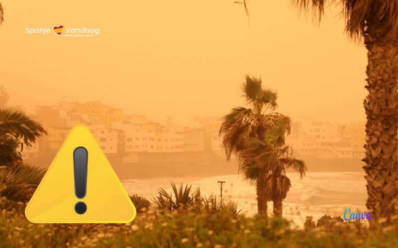 Naderende calima woestijnzandstorm op de Canarische Eilanden zorgt voor waarschuwing