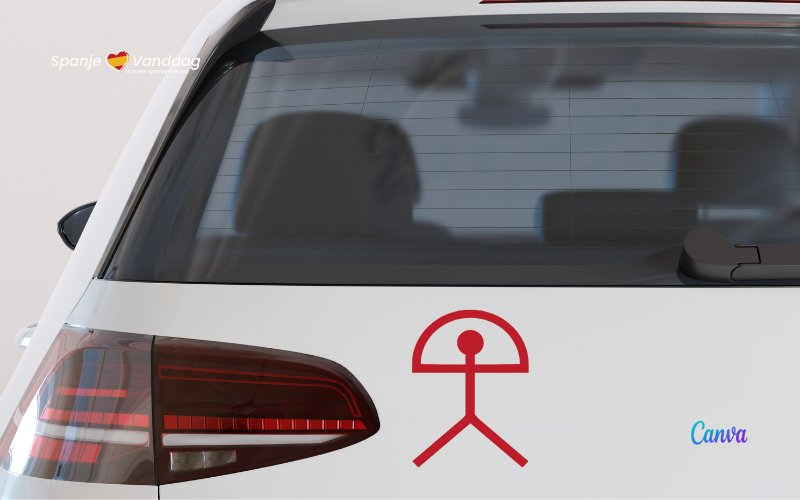Wat betekent dit symbool op de achterkant van auto's in Spanje?