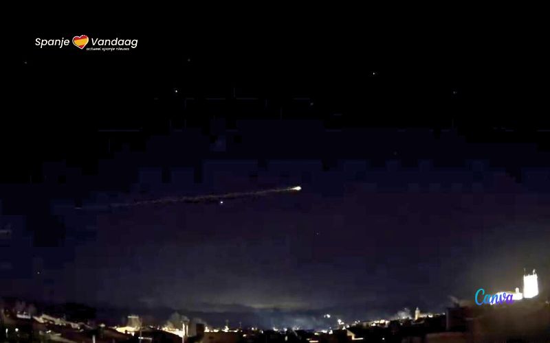 Een mysterieus projectiel (raket?) stort in de Middellandse Zee na een vlucht over Spanje