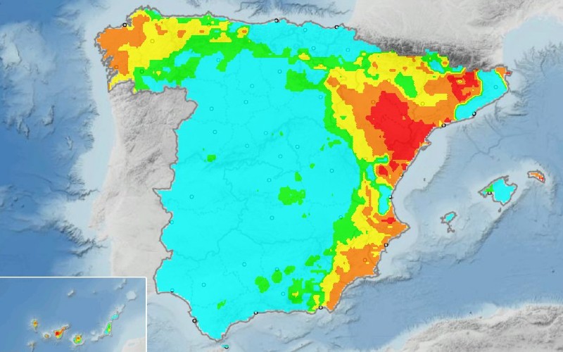 The Spanish Meteorological Service warned of the danger of forest fires in several areas