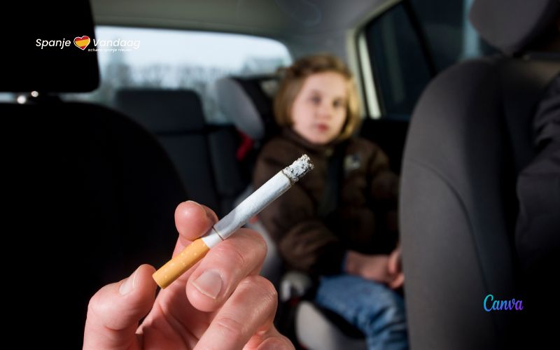 Roken in de auto wordt niet verboden maar kan wel een boete opleveren in Spanje