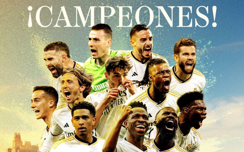 Real Madrid kroont zich tot kampioen van de Spaanse LaLiga voetbalcompetitie