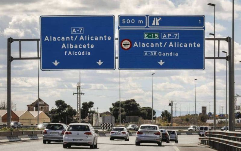 Verkeer op tolvrije AP-7 in Alicante flink toegenomen