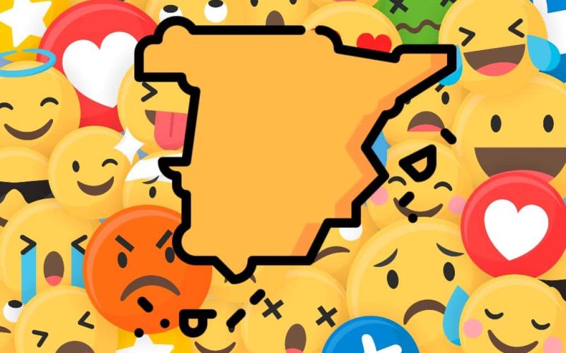 De kaart van Spanje opgebouwd uit emoji’s en stereotypen