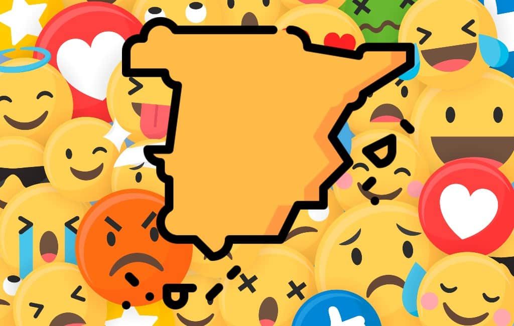 De kaart van Spanje opgebouwd uit emoji’s en stereotypen