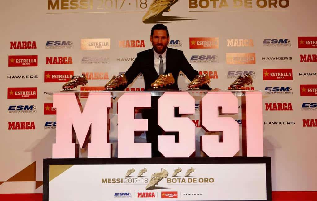 Lionel Messi heeft alweer zijn vijfde Gouden Schoen ontvangen