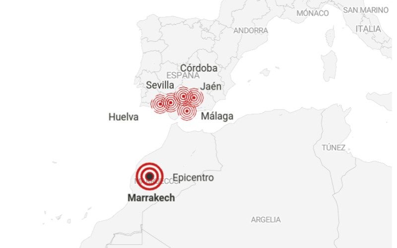 Grote aardbeving met 630 doden in Marokko ook gevoeld in Spanje
