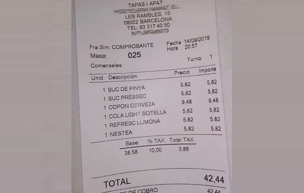 Verontwaardiging over drankprijzen op de Ramblas in Barcelona