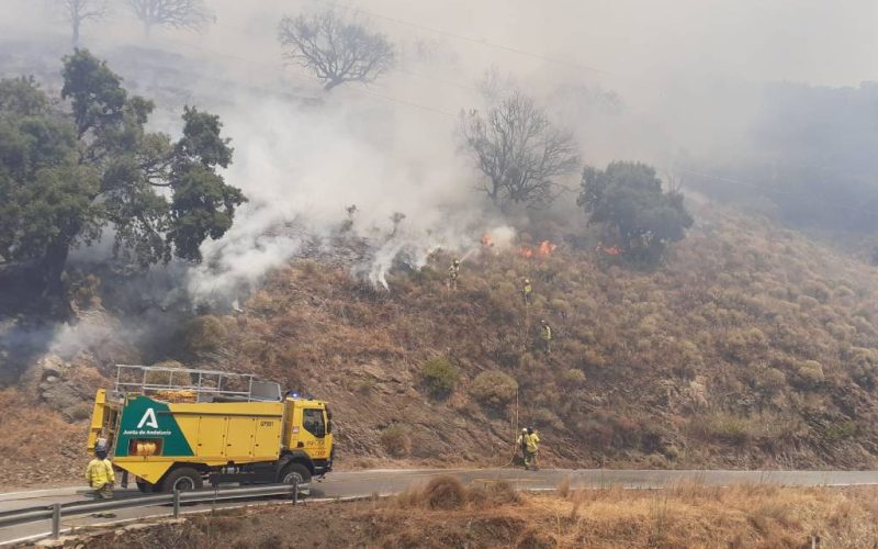 Natuur- en bosbrand in de buurt van Polopos in Granada