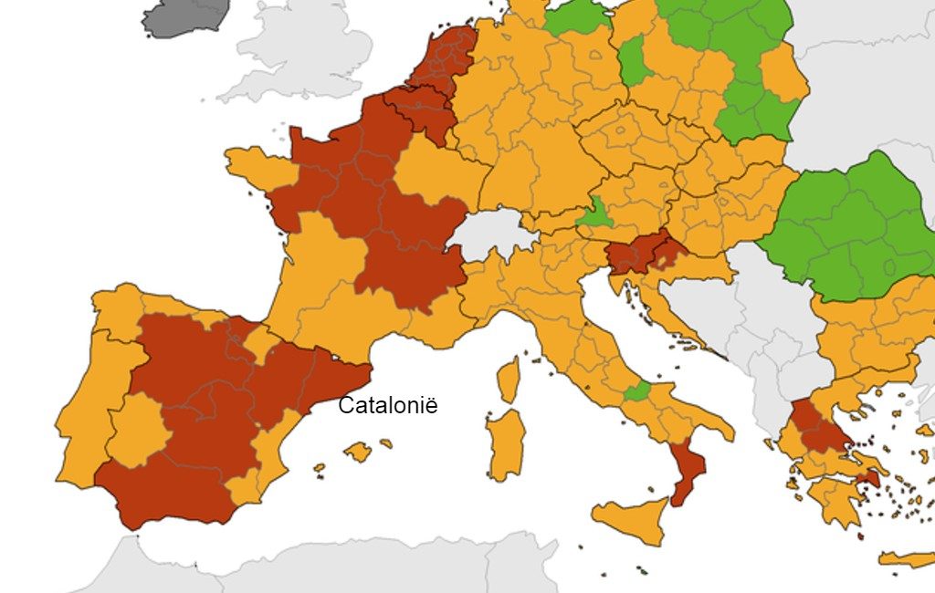 Geeft België de Catalonië regio maandag weer een rood reisadvies?
