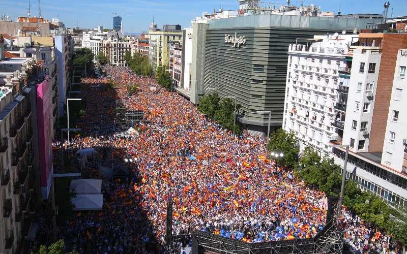 40 tot 60 duizend manifestanten bij anti-amnestie demonstratie in Madrid