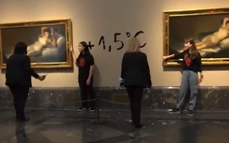 Klimaatactivisten slaan toe in het Prado museum in Madrid