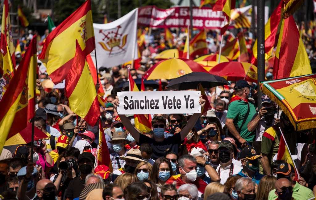 Rechts en extreemrechts bij protest in Madrid om gratie Catalaanse politici te stoppen