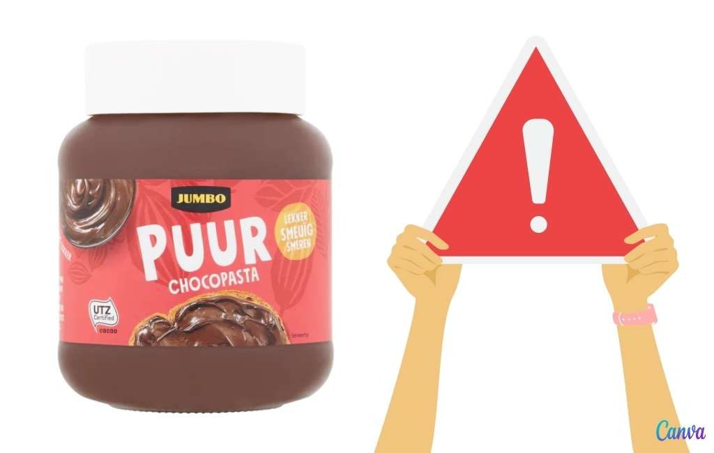 Allergiewaarschuwing Nederlandse Jumbo chocoladepasta die mogelijk ook in Spanje verkocht wordt
