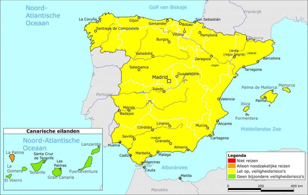Nederland past reisadvies Spanje aan: Canarische Eilanden behalve La Palma op groen