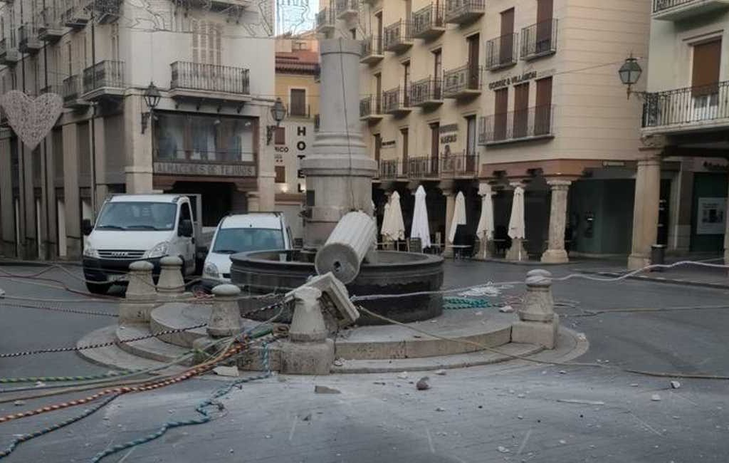 Hét symbool van Teruel de kolom met Torica is gevallen