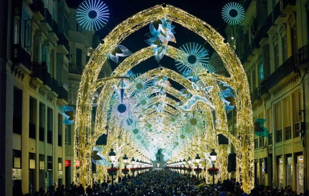 Kerstverlichting in Málaga op 27 november aan maar zonder spektakel
