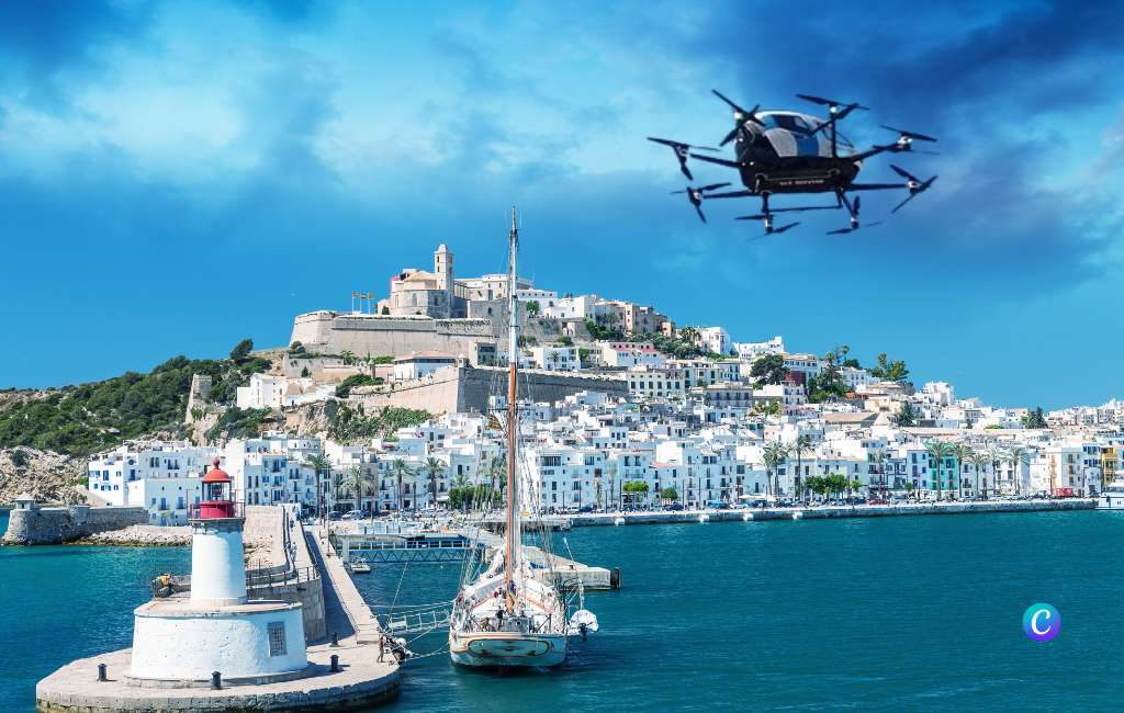 Binnenkort kun je met een drone-taxi van Ibiza naar Mallorca vliegen