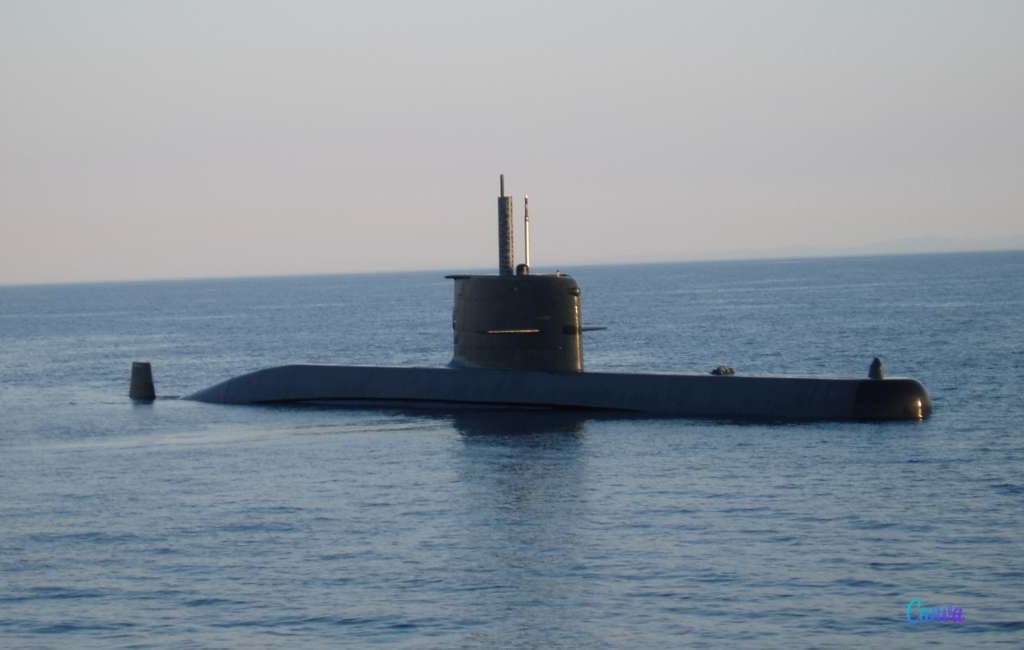 Nederlandse onderzeeboot aangekomen in de haven van A Coruña in Galicië