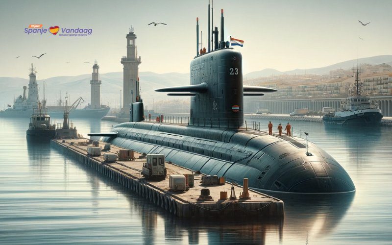 Nederlandse onderzeeboot ‘Zeeleeuw’ verlaat de haven van Málaga