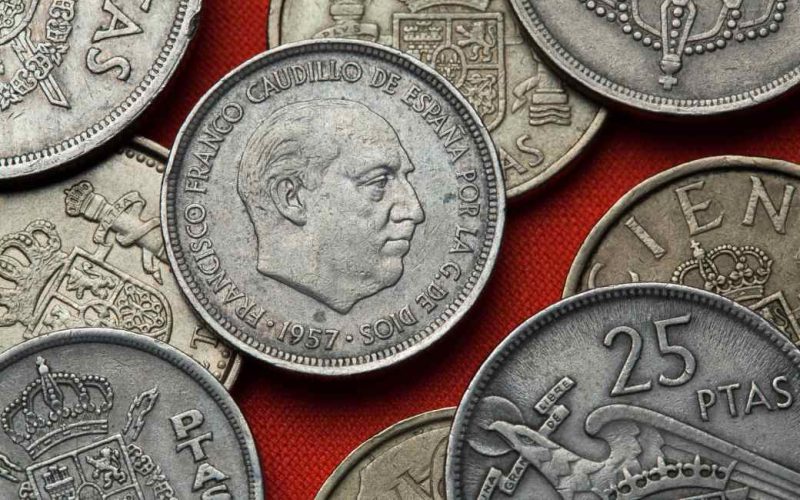 Oude Spaanse peseta's munten die nu tot 36.000 euro kunnen opleveren