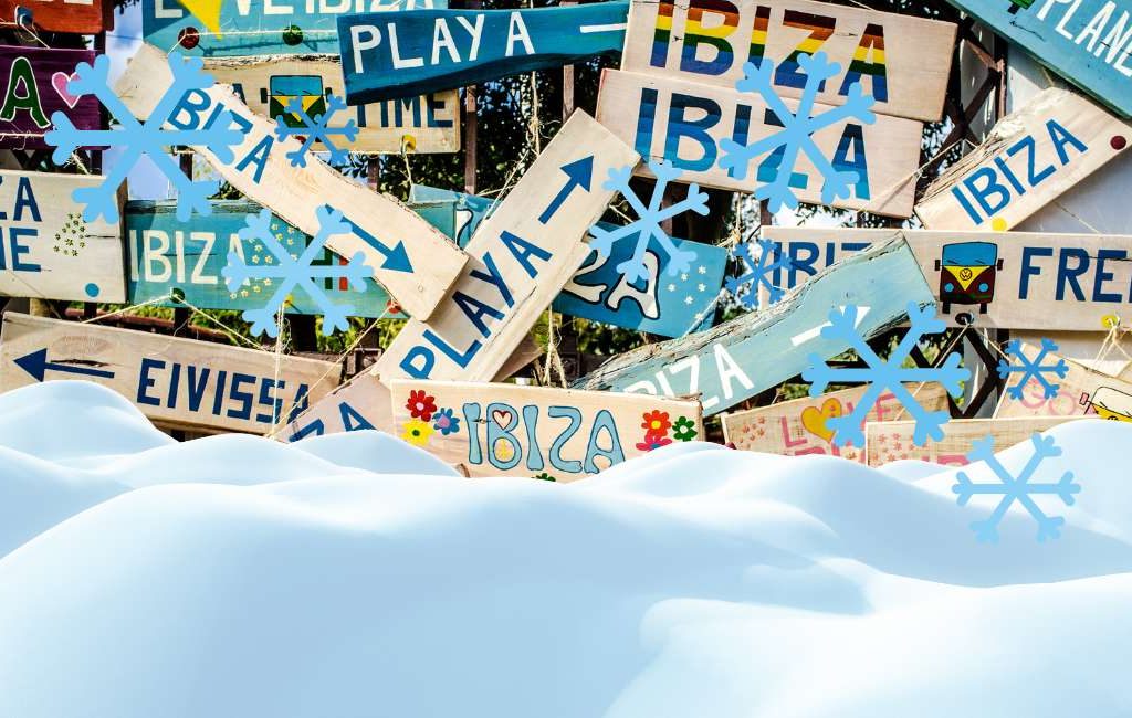 Storm Juliette zorgt voor sneeuw op het eiland Ibiza