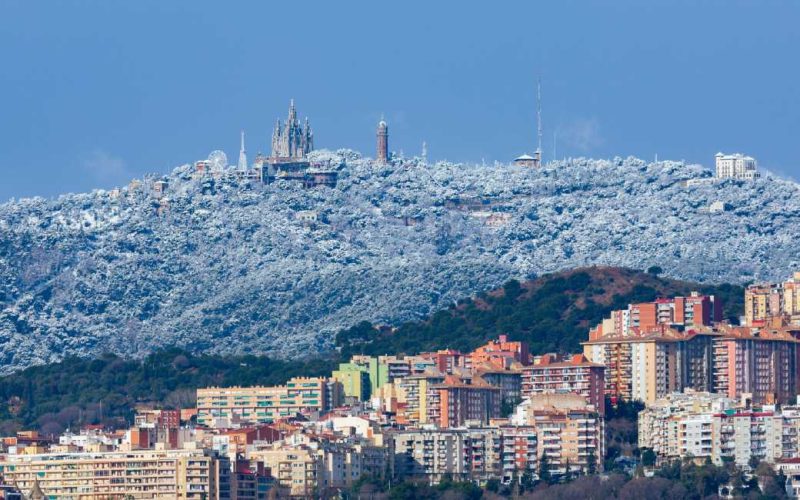 Laagste temperatuur Spanje -19 graden met sneeuw in Barcelona en op Mallorca