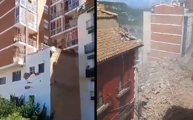 Gebouw van vijf verdiepingen vanwege slecht weer na ontruiming ingestort in Teruel