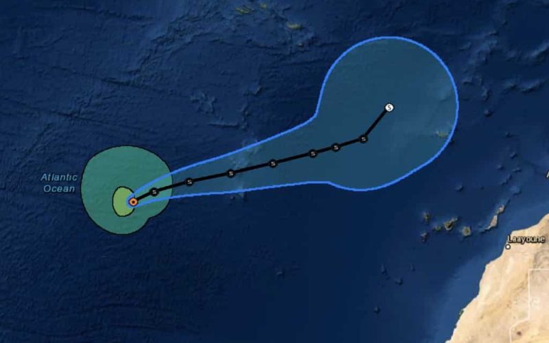 Update tropische storm Theta bij de Canarische Eilanden