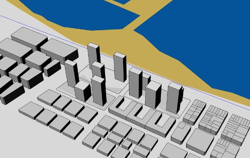 Nieuw bouwplan met negen 23 verdiepingen tellende flats voor de kust van Torrevieja