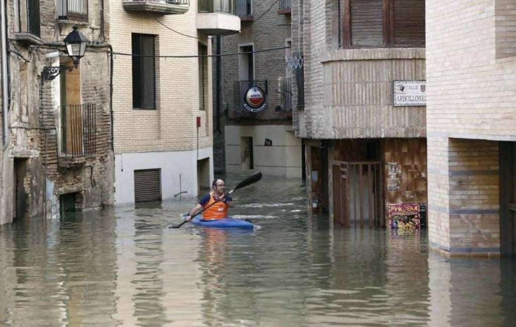 Overstromingen in Navarra en Aragón vanwege gestegen waterpeil Ebro-rivier